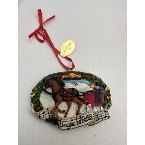 Danbury Mint Jingle Bells Horse Sleigh Musical Ornament Not Working Christmas